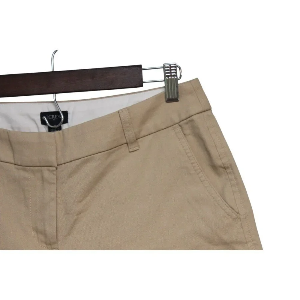 NWT J Crew Factory Chino Shorts Size 4 Tan Khaki Preppy Casual 100% Cotton - Picture 3 of 10